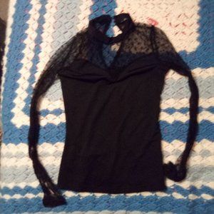 Shear Polka Dot Sleeve Top